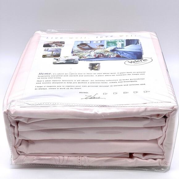Valerie Interiors Blush Pink Scalloped Embroidered Edge Queen Sheet Set - New - Picture 4 of 6
